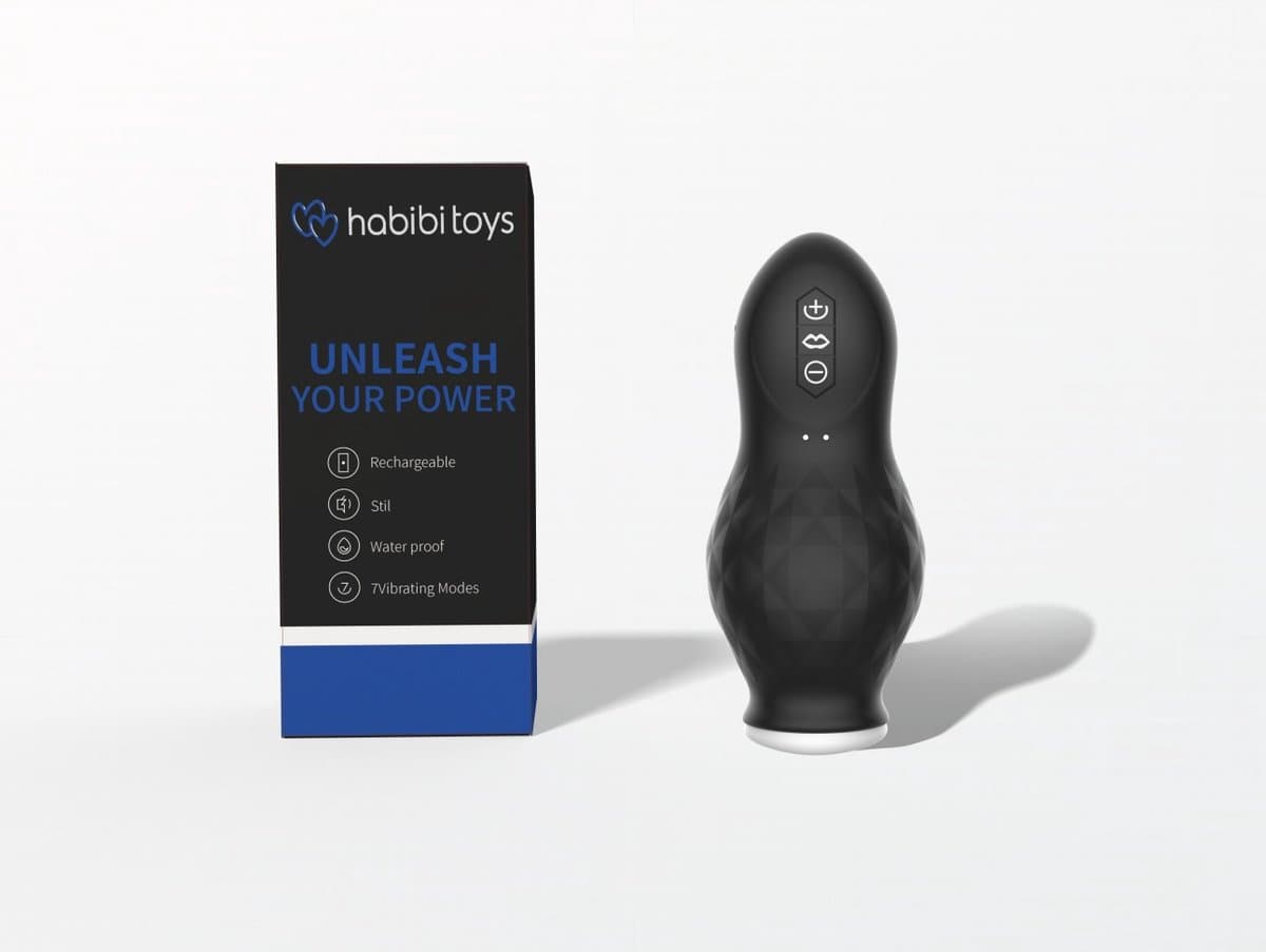 Habibi Toys Titan Cup - Vibrator voor mannen - Penis Masturbator - Man Sex toys - Automatisch - Masturbator voor zuigen - Blowjob - Pussy pocket - Electrisch - Oplaadbaar - Intiem voor seks — afbeelding 1