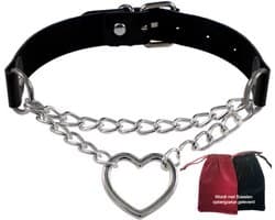 Choker ketting hart – Gothic PU-leer Halsketting – Verstelbaar – Geschikt voor 40 cm hals
