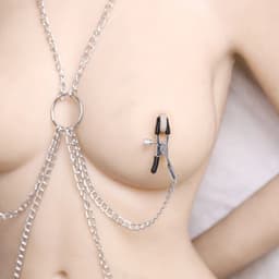 BDSM Bondage Ketting met Tepelklemmen & Schaamlipklemmen – Nipple Clamps en Clit Clamps – Verstelbare Klemmen voor Tepels en Clitoris – Sexspeeltje voor Koppels — thumbnail 6