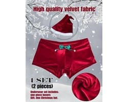 kerstlingerie boxer heren bel sexy fluweel string goedkoop floers sexy erotisch kostuum heren christmas muts