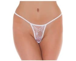 Nooitmeersaai - Mini string met motief - Polyamide - Wit - One-size