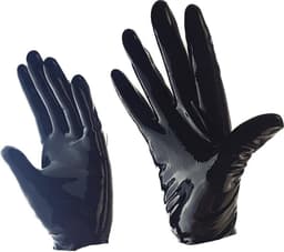BamBella® - 100% LATEX Handschoenen extra kort BDSM SM sexy glans handschoen Zwart — thumbnail 2