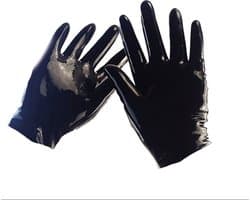 BamBella® - 100% LATEX Handschoenen extra kort BDSM SM sexy glans handschoen Zwart