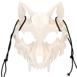 1 stuk - Halloween 2D-masker - feestvoorstellingsrekwisieten - weerwolf wit masker — thumbnail 2