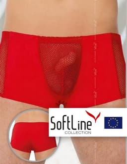 SoftLine Collection Sexy transparente heren boxers met visnet Rood L — thumbnail 2