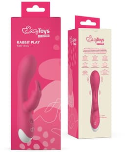 EasyToys Rabbit Play – Roze Rabbit Vibrator – Vibrators voor Vrouwen – Sex Toys voor Vrouwen – Duo Stimulator – Clitoris & G-Spot Vibrator – Seksspeeltje voor Vrouwen – Oplaadbaar via USB – Waterdicht – Discreet Intiem Seks Speeltje — thumbnail 6