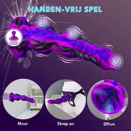 JustFun Fantasy Dildo - 30 CM - Met Zuignap - Sex Toys voor Mannen & Vrouwen - Monster Anal Plug XXL - Paars — thumbnail 8