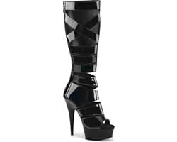 Pleaser - DELIGHT-600-49 Kniehoge laarzen - US 11 - 41 Shoes - Zwart