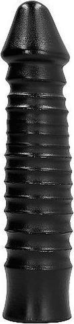 All Black Zwarte grote dildo met geribbelde schacht — thumbnail 14