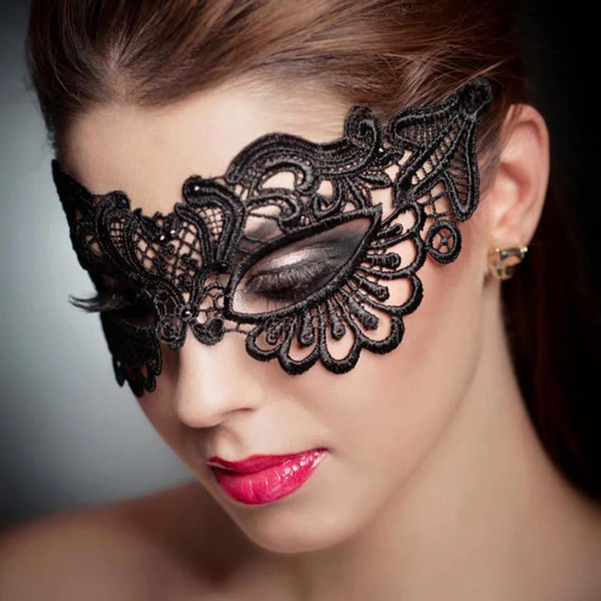 Zwart Koningin Kant Masker – Elegante Borduren Applicatie voor Halloween, Maskerade Feest, Bruiloft, Carnaval en Kostuum Party — afbeelding 1