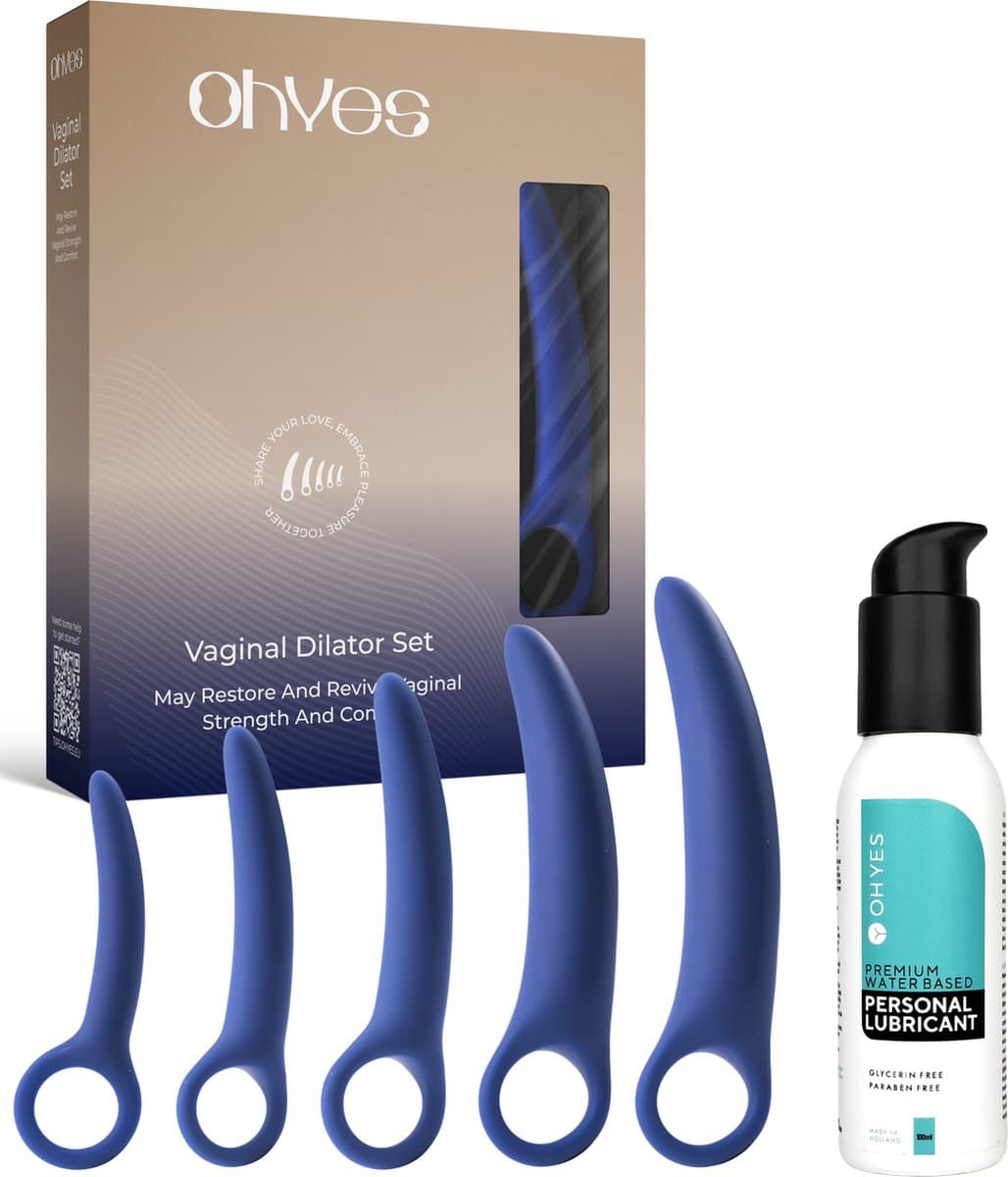 OHYES Dilator set Vaginisme - Siliconen Dilators voor vrouwen - 5 delige Dildo of Pelottes set + Glijmiddel — afbeelding 1