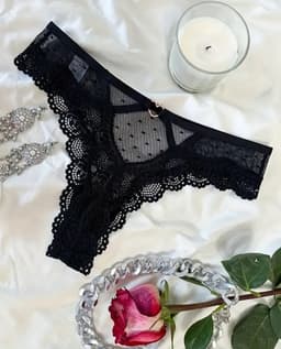 Erotische Slip I Sexy Slipje Met Hartje I String I Erotisch Ondergoed I Maat M I Zwart — thumbnail 5