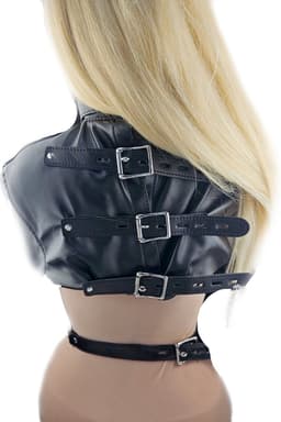 BNDGx® - Dwangbuis Straight jacket - Maat XS t/m M - Nep Leer - Onesize - Extreme BDSM Bondage Restraint Erotische sex kleding keurslijf — thumbnail 8