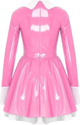 Roze Wetlook Jurk - Faux Latex - Dames Lingerie - Rok - Sexy — thumbnail 4