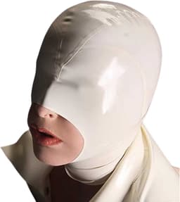 Latex masker wit - Rubber - Open mond - BDSM - M, L en XL — thumbnail 1