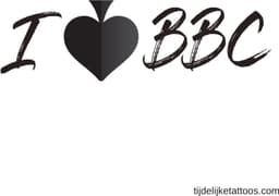 I Love BBC tattoo - Queen of Spades tattoo - sexy tijdelijke tattoo - erotische neptattoo volwassenen - QoS plak tattoos - 18+ temporary tattoo - erotiek — thumbnail 2