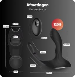 Rosebay Luxe Prostaat Vibrator met Cockring & Afstandsbediening - Anaal Vibrator - Prostaat Stimulator - Verwarmd tot 42°C - Seksspeeltjes voor Mannen - Zwart — thumbnail 3