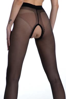 Panty open kruis - 20 Denier - Kleur: Zwart - Maat: S/M - Model: Gloss - Merk: Amour — thumbnail 4
