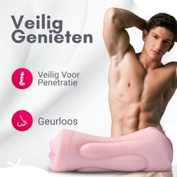 Rosebay - 2-1 Mond & Pussy Masturbator - Masturbator voor Man - Pocket Pussy - Sex Toys voor Mannen - Wit - Met Opbergzakje — thumbnail 5