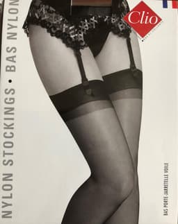 Clio Kousen - Jarretel Kousen - Kousen - Glad Boord - 100% Nylon - 15 Den. - T3 - Medium- Zwart — thumbnail 4