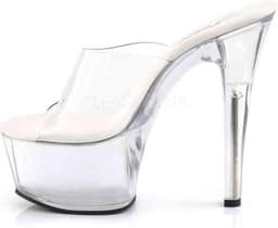 Pleaser - ASPIRE-601 Muiltjes - Paaldans schoenen - 35 Shoes - Transparant/Wit — thumbnail 3