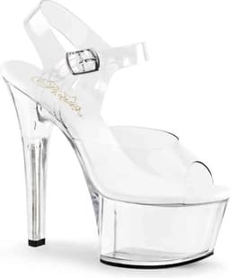 Pleaser - ASPIRE-608 Sandaal met enkelband, Paaldans schoenen - Paaldans schoenen - 39 Shoes - Transparant — thumbnail 1