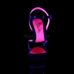 Pleaser - KISS-209TT Sandaal met enkelband - US 10 - 40 Shoes - Zwart/Roze — thumbnail 2