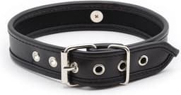 Banoch - Collar of O black - Zwart Pu Leer - halsband bdsm — thumbnail 5