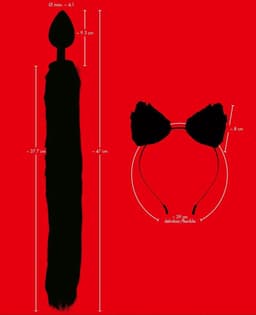 Bad Kitty – Petplay Set met Buttplug Staart en Oortjes voor een Onschuldige Poes Uitstraling – Zwart — thumbnail 7