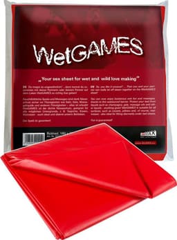 WetGAMES Sex Erotiek Lak Laken 180 x 220 cm - ROOD Volledig waterproof — thumbnail 1