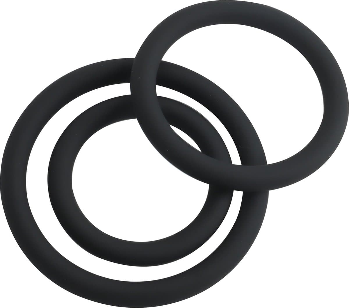 Banoch | Cockring trio - classic set | zwart siliconen | Ø 30/40/50 mm | penisring — afbeelding 1
