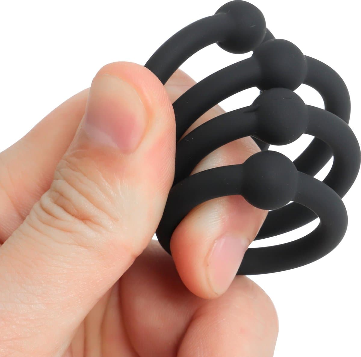 Banoch | Eikelring Set van Zwart Siliconen | Ø 25/28/30/32 mm | Set van 4 Cockringen | Flexibel & Comfortabel | penisring — afbeelding 1