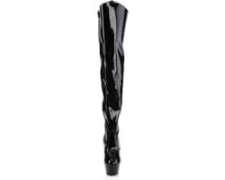 Pleaser - KISS-3010 Plateau overknee Laarzen - US 9 - 39 Shoes - Zwart — thumbnail 2