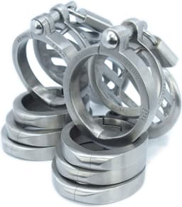 BON4MplusLarge Hinged RVS Kuisheidskooi voor Mannen Peniskooi Set BON4M Series Male Chastity Package in Stainless Steel — thumbnail 8