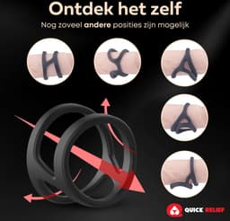 Quick Relief Endurance™ - Siliconen Cockring - Penisring - Verstelbaar - Sex Toys voor Mannen en Koppels - Ballstretcher - Seksspeeltjes voor Heren — thumbnail 9