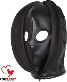 BDSM Masker met rits - Gesloten of open - Bivakmuts - Leder - One size — thumbnail 3