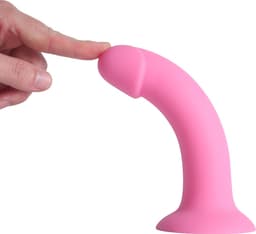 Banoch | Dildo Claes - zacht roze | siliconen met zuignap | 17 cm lang | Ø 3,4 cm — thumbnail 4