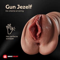 Quick Relief Natasha™ - Masturbator - Pocket Pussy - Seksspeeltjes voor Mannen - Bruin — thumbnail 2
