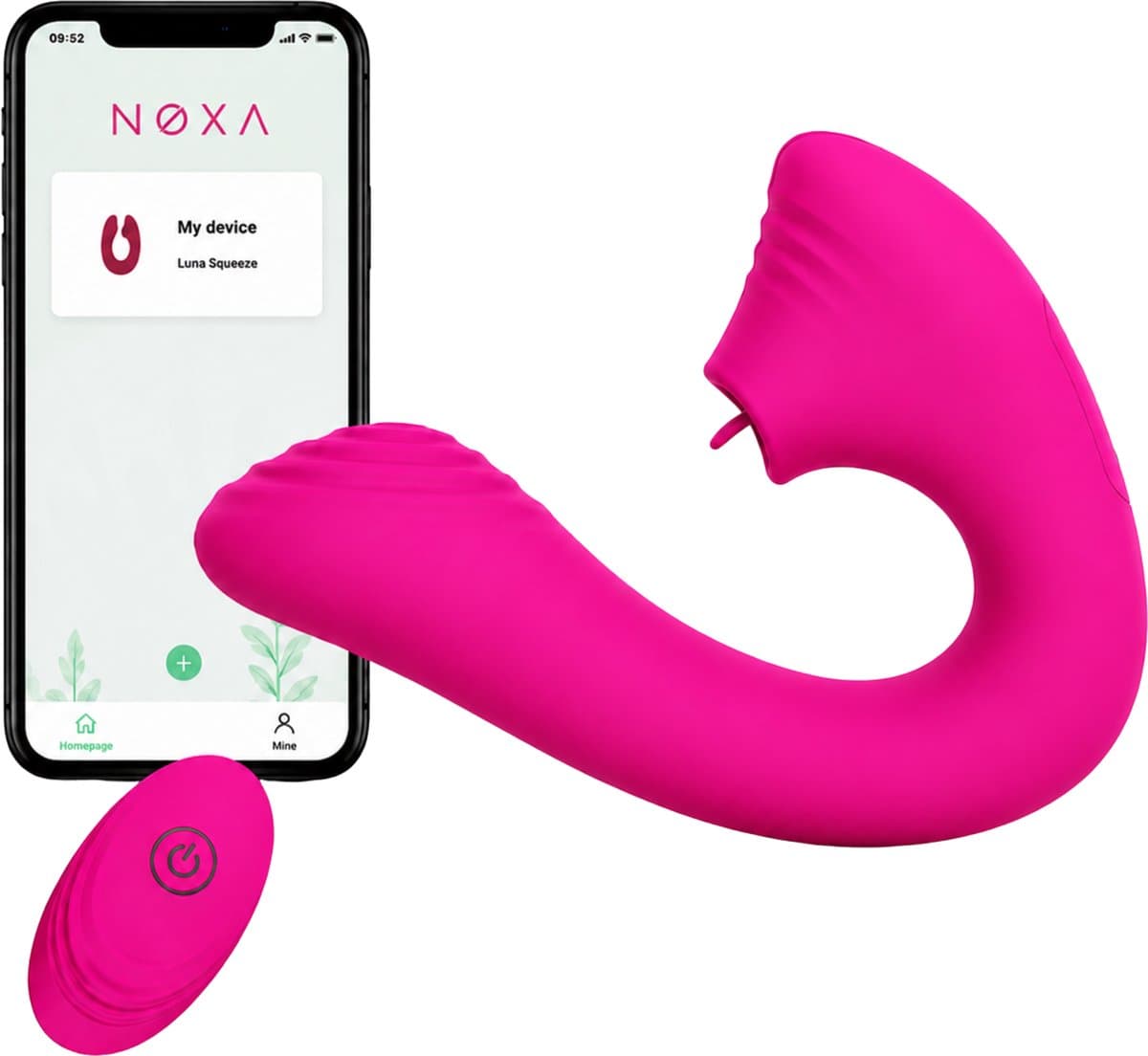 NØXA Kiss – Tongvibrator – 2-in-1 G-spot & Clitoris Vibrator – Vibrator voor Vrouwen – App & Afstandsbediening – Meerdere Vibratiestanden – Waterbestendig – Felroze — afbeelding 1