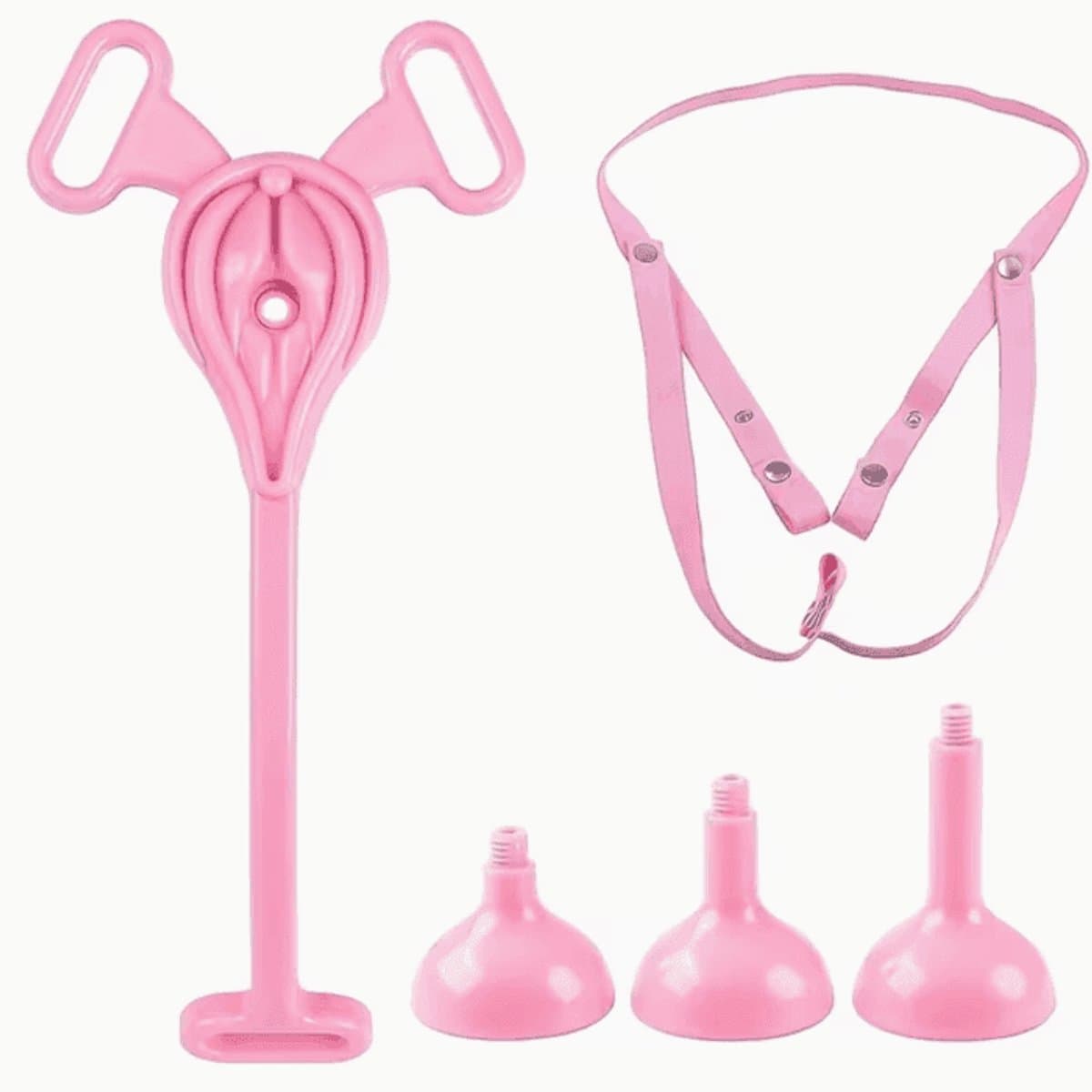 Adultshop - Peniskooiaccessoire plastuit & Hulpriem - Pussy Design Chastity Set — afbeelding 1