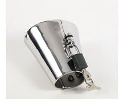 Black Label - CBT Ball Stretcher met Spijkers aan Binnenkant en Hangslotje