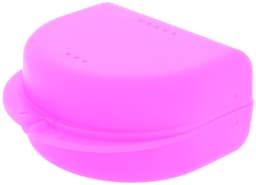 Bauer's Tandbeugelbox, KFO-doos, hygiënische opbergdoos voor beugels, prothesen, met luchtgaten (roze, 4,10 cm hoog) — thumbnail 1
