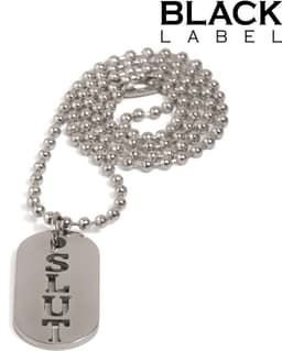 Black Label - SLUT Kink Fetish Dogtag - RVS - Kinky ketting — thumbnail 1