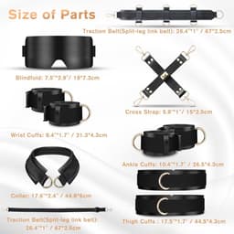 BDSM Bondage Set Sex Speeltjes Sex Toys voor Paren Vrouwen Mannen - Seksspeelgoed en Bondageset Seks Toyset Met Bed Handboeien, Halsband, Enkelboeien, Blinddoek, Tepelklem Sex Toy SM Seksspeeltjes — thumbnail 2