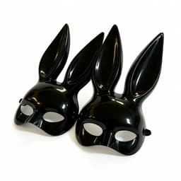 Quick Relief Bunny Masks - Erotisch Masker - Konijn Maskers - Gemaskerd Bal - Carnavals Masker - 2 stuks Zwart — thumbnail 2
