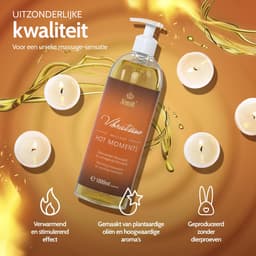 Vibratissimo 'Hot Moments': verwarmende, verzachtende massageolie, liefdesolie, erotische liefdesolie, 1000 ml — thumbnail 4