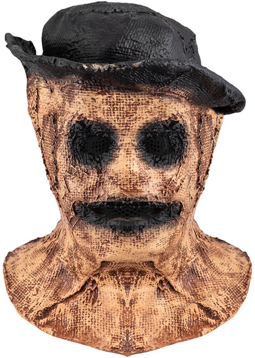 Halloween Scarecrow Masker, Volledig Hoofdmasker van Latex met Jute-look, Griezelig Vogelverschrikkerontwerp, Oog- en Mondopeningen, Voor Halloweenfeestjes(Type 6) — afbeelding 1