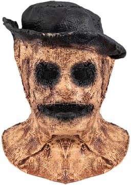 Halloween Scarecrow Masker, Volledig Hoofdmasker van Latex met Jute-look, Griezelig Vogelverschrikkerontwerp, Oog- en Mondopeningen, Voor Halloweenfeestjes（Type 6） — thumbnail 1