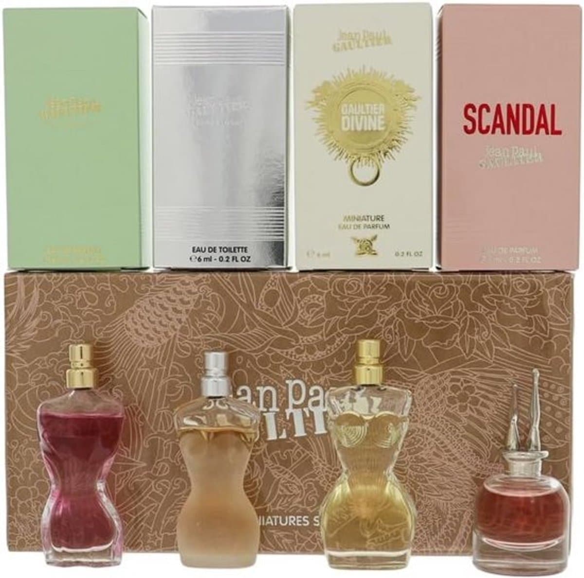 Vrouwen Miniatuur Geuren Set 4 Stuks - La Belle, Scandal, Classique, Divine — afbeelding 1