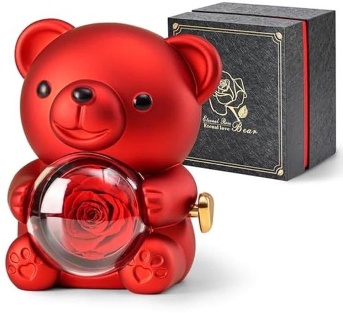 Romantische teddybeer met rozenbloem - Perfect cadeau voor Valentijnsdag, Moederdag, bruiloften en jubilea — afbeelding 1